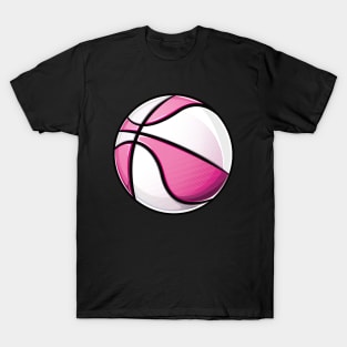 Basketball pink white T-Shirt